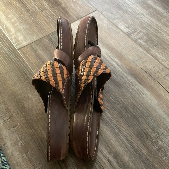Timberland Braided Small Wedge Thong Brown Sandals - Picture 5 of 7